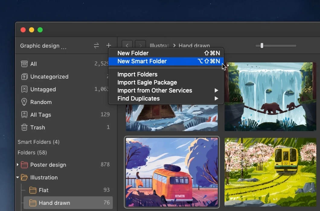 Image from Eagle - Create a ‘Smart Folder’